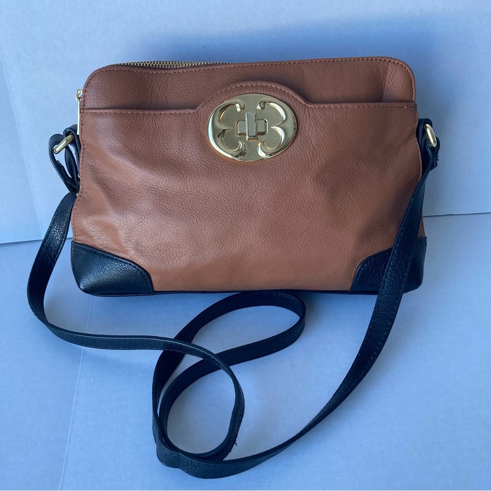 Emma Fox Leather Crossbody Bag Purse‎ Brown and Black